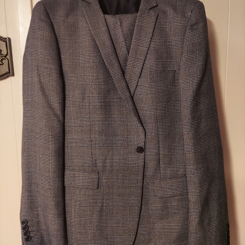 NWT Topman grey plaid/houndstooth Suit and pants